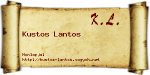 Kustos Lantos névjegykártya